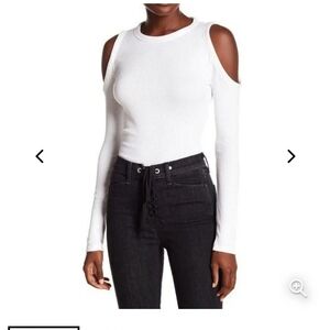 Rag & Bone Ribbed Cold Shoulder Top Size Medium